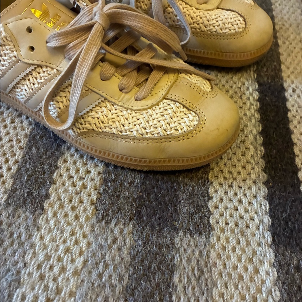 Adidas Women's SAMBA OG SHOES Sneakers Size US 7.5 Crochet Beige - Picture 3 of 11